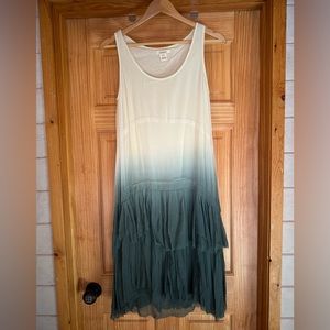 Sundance cream and blue ombré silk dress size small